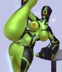 1_eye 1girls alien alien_girl alien_humanoid anus ben_10 big_breasts breasts galvanic_mechamorph green_anus green_pussy green_skin nipples pussy sizzcodisk solo solo_female thick_thighs upgrade_(ben_10) vagina