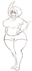 absol anthro big_breasts breasts dewwydarts dewwydartz female furry game_freak law_(dewwydartz) nintendo pokemon pokemon_(species) solo tagme thick_thighs thighs_bigger_than_head white_background wide_hips