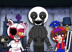 animatronic bedroom big_breasts chair dress five_nights_at_freddy's five_nights_at_freddy's_4 fox huge_breasts human humanoid nightmare_balloon_boy nightmare_mangle nightmarionne no_nude sweater yuuki_momofox