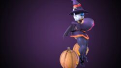 3d haigure halloween pumpkin rouge_the_bat rouge_the_bat_(halloween) sonic_(series) tagme theashsfm video witch witch_costume witch_hat