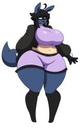 big_breasts breasts cleavage dara_(dewwydartz) dewwydartz female furry huge_breasts lucario pokemon pokemon_(species) thick_thighs wide_hips