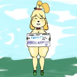 advertisement animal_crossing isabelle_(animal_crossing) ongio sketch sketchy