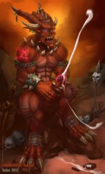 1boy big_penis bloodletter chaos_(warhammer) chaos_daemon cum cumshot demon demon_boy glowing_tattoo khorne large_penis male_focus male_masturbation male_only male_solo masturbation muscular muscular_male solo_male tattoo todex warhammer_(franchise) warhammer_40k