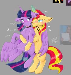 anthro duo equestria_girls equid equine female female/female feral friendship_is_magic hasbro horse mammal my_little_pony pony sunset_shimmer_(eg) twilight_sparkle_(mlp) vagina