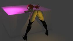 3d ass bent_over doll_girl high_heel_boots high_heels kiduna_doll kiduna_doll_(merafume) living_doll no_sound orange_hair purplepompadour pussy stiches tagme thigh_boots twintails video