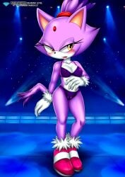 1girls anthro bbmbbf blaze_the_cat bra breasts cameltoe diamond_level female female_only gloves heels hi_res high_heels looking_at_viewer mobian_(species) mobius_unleashed open_mouth palcomix pietros_secret_club sega solo sonic_(series) sonic_the_hedgehog_(series) tongue underwear