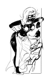 alien alien_girl alien_humanoid black_and_white daffy_duck duck duck_dodgers female in_heat martian martian_(duck_dodgers) queen_tyr'ahnee redandblacktac skimpy skimpy_outfit