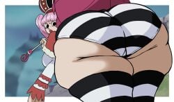 1girls ass big_ass bottom_heavy bubble_butt charge_sol dat_ass fat_ass female female_only huge_ass large_ass looking_at_viewer looking_back massive_ass one_piece panties perona pink_hair png redraw solo thick_ass thick_thighs wide_hips