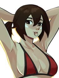 bikini blizzard_entertainment brown_eyes brown_hair close-up kiriko_(overwatch) kiriko_kamori looking_at_viewer overwatch overwatch_2 selvish94 underwear