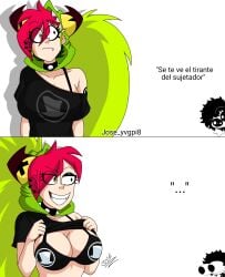 bra_strap_is_showing_(meme) demencia_(villainous) jose_yvgpi8 josetolleres2 josey8_(oc)(jose_yvgpi8) oc spanish spanish_dialogue spanish_text tagme villainous