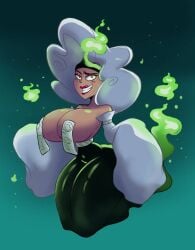 big_breasts danny_phantom dawna_fenton dawna_phantom floating fluffy_hair gearfae gearfou genderswap_(mtf) ghost ghost_girl japanese_clothes nickelodeon pasties rule_63 silver_hair topless