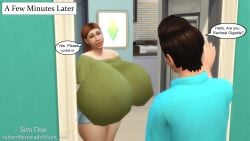 1girl1boy 3d big_breasts big_breasts big_breasts big_lips breeder breeding breeding_kink caption chubby chubby_female comic comic_page english english_text gigantic_boobs gigantic_breasts gigantic_tits ginger_hair huge_boobs huge_breasts huge_breasts kristopher_trent(sim_doe) long_hair massive_boobs massive_breasts massive_tits original_characters racheal_gigatits(sim_doe) sim_doe sims sims4 sims_4 speech_bubble speech_bubbles the_sims the_sims_4