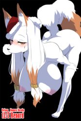 1girls 2:3 absurd_res anthro bent_over big_breasts blush breasts canid canine christmas christmas_headwear edit female female_only fox furry hanging_breasts hat headgear headwear hi_res holidays huge_breasts looking_at_viewer mammal meme nipples opqhlak renard_(homura_kasuka) santa_hat side_boob smile solo standing