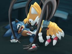 4:3 absurd_res anitwenty anthro canid canine duo eulipotyphlan forced fox hedgehog hi_res male male/male mammal mechanical_arm rape sega sonic_(series) sonic_the_hedgehog sonic_the_hedgehog_(series) tails tails