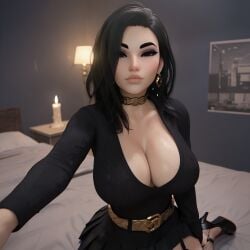 1girls 3d 3d_(artwork) ai_generated big_ass big_breasts black_hair busty cleavage goth goth_girl huge_breasts long_hair radnsad solo solo_female solo_focus tagme thick_thighs venus(oc)