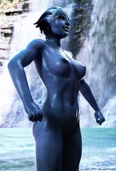 3d abs asari blue_skin breasts female liara_t'soni major_guardian mass_effect muscular_female solo