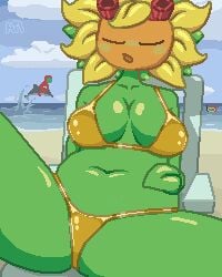 1girls 2boys 2boys1girl beach belly belly_button belly_grab big_breasts big_thighs bikini blush blush breasts breasts_focus closed_eyes cloud clouds cute female female_focus girl girly gold_bikini golden_week hellenqueenx huge_breasts huge_thighs large_breasts large_thighs ocean open_mouth open_mouth pixel_(artwork) pixel_art plant plants_vs._zombies plants_vs_zombies plants_vs_zombies:_heroes sand seductive seductive_look seductive_pose sky solar_flare_(pvz) sunflower sunflower_(pvz) thick_thighs thighs watermark zombie zombies