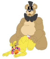 1boy 1boy1girl 1girls absurd_res animatronic anthro anthro_on_anthro anthro_only anthro_penetrated anthro_penetrating anthro_penetrating_anthro anthrofied bear black_nose blue_eyes bow_tie bowtie duo female female_penetrated five_nights_at_freddy's five_nights_at_freddy's_2 freddy_(fnaf) frots grabbing_ass half-closed_eyes hat headgear headwear hi_res looking_back looking_down looking_pleasured looking_up machine male male/female male_penetrated male_penetrating male_penetrating_female open_mouth penis robot smile smiling teeth tongue tongue_out top_hat toy_chica_(fnaf)