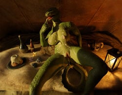 2021 3d anthro argonian bethesda_softworks blender_(software) bodily_fluids breasts claws clitoris cum cum_in_mouth cum_in_pussy cum_inside cum_on_breasts digital_media_(artwork) female finger_fetish finger_lick finger_play fingers genital_fluids genitals green_body green_scales hi_res horn licking lying nipples non-mammal_breasts nude orange_eyes pussy reptile scales scalie solo spiked_tail spikes spikes_(anatomy) teeth the_elder_scrolls threedeedude tongue tongue_out video_games