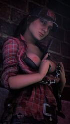 1girls 3d abigail_briarton black_bra bra breasts call_of_duty call_of_duty_black_ops_4 call_of_duty_zombies female female_only gun holding_weapon misty_(cod-bops-2) nipples posing revolver sfm skeletron27 solo_female source_filmmaker