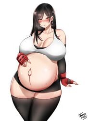 1girls absurdres bayoshii big_breasts breasts female female_only final_fantasy final_fantasy_vii highres huge_belly large_breasts pregnant ready_to_pop solo tifa_lockhart