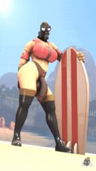 1futa 3d abs animated balls beach bra breasts cock_sleeve_(clothes) fempyro futanari gas_mask gif looking_at_viewer penis_under_clothes pyro pyro_(team_fortress_2) solo solo_focus solo_futa source_filmmaker surfboard swimsuit swimwear tappysfm team_fortress_2 thighhigh_boots thighhighs valve water