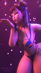 1girls 3d bikini blowing_kiss breasts brown_eyes brown_hair capcom chun-li chun-li_(fortnite) cleavage double_bun female female_only fortnite fortnite:_battle_royale ghastlyarts hand_on_hip solo solo_female street_fighter swimsuit tagme thick_thighs thighs