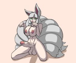 1futa 6:5 animal_humanoid areolae asian_mythology balls bangs big_balls big_breasts big_penis bimbo biped breasts canid canid_humanoid canine canine_humanoid digital_drawing_(artwork) digital_media_(artwork) east_asian_mythology erection eyewear fox_humanoid fur futa_only futanari genitals glasses grey_hair hair humanoid intersex japanese_mythology kneeling light-skinned_futa light-skinned_futanari light_skin mammal mammal_humanoid multi_tail mythology nipples nude pale_skin paw_pose penis pose sheep_magik simple_background smile solo tongue tongue_out tuft white_body white_fur yōkai