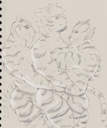 3boys anthro ass ball_fondling balls balls_outline bara beard big_pecs bulge detailed_bulge disney erea facial_hair felid fondling fur furry furry_only gay genital_outline genitals group hand_in_underwear hi_res insaneeighteen male male/male male_only mammal monochrome muscular muscular_male pantherine panties pecs penis_outline rubbing sex smile smirk striped_body stripes tiger tiger_dancer_(zootopia) tongue tongue_out traditional_media_(artwork) translucent underwear vitaly_the_tiger x-ray yaoi zootopia