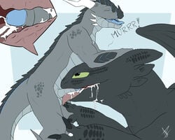 5:4 absurd_res anthro anthro_on_feral anthro_penetrating anthro_penetrating_feral black_body black_scales blowjob bodily_fluids cum cum_drip cum_in_mouth cum_inside cum_on_face cum_on_penis cum_on_tongue cumshot dragon dreamworks dripping duo ejaculation erection face_fucking fellatio feral feral_penetrated fury_(httyd) genital_fluids genitals grey_body grey_scales hamham5 hi_res how_to_train_your_dragon internal internal_oral male male/male night_fury oral orgasm orgasm_face oversized_fellatio oversized_oral penetration penile penis penis_on_tongue scales scalie sex size_difference tongue tongue_out tongue_out_blowjob toothless western_dragon xero_(captainscales) zoophilia