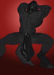 animal_humanoid anthro balls big_bad_wolf big_bad_wolf_(fenrir_osbone) big_balls big_penis black_balls black_nipples black_penis canid canine canis claws dark_body dark_fur digital_media_(artwork) fenrir_osbone fur genitals glistening glistening_genitalia glistening_penis hair hi_res humanoid humanoid_face humanoid_genitalia humanoid_penis hybrid little_red_riding_hood_(copyright) male mammal mammal_humanoid muscular muscular_anthro muscular_male nipples nude penis piercing simple_background smile solo tongue were werecanid werecanine werewolf wolf