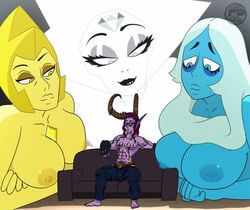 1boy 3girls blue_diamond_(steven_universe) demon_hunter diamond_authority diamonds draw drawing edit elf female gem gem_(species) giantess horns male night_elf nihilishn oc self_insert size_difference steven_universe warcraft white_diamond_(steven_universe) yellow_diamond_(steven_universe)