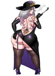 1girls ass ass_cleavage atlus big_ass bubble_butt butt_crack fishnets heels high_heels huge_ass persona persona_5 sae_niijima shadow_sae solo thick_thighs upskirt ytrall