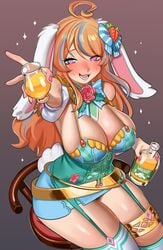 1girls big_breasts breasts bunny_gif drunk indie_virtual_youtuber orange_hair purple_eyes twitch.tv virtual_youtuber