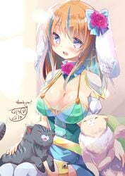 1girls breasts bunny_ears bunny_gif indie_virtual_youtuber orange_hair purple_eyes twitch twitch.tv virtual_youtuber