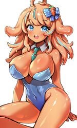 1girls big_breasts breasts bunny_gif indie_virtual_youtuber orange_hair virtual_youtuber