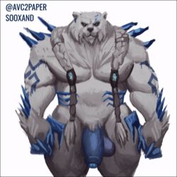 animated anthro bara big blue bouncy dick floppy_cock gay gif league_of_legends league_of_legends:_wild_rift sooxand voli volibear wild_rift yaoi