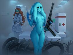 2d 2girls alien alien_girl eleonore multiple_girls skrell space_station_13