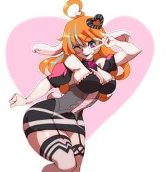 1girls big_breasts breasts bunny_gif indie_virtual_youtuber orange_hair virtual_youtuber