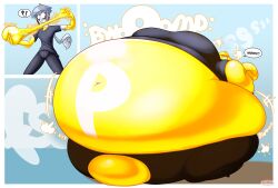 big_breasts breasts inflation p-balloon sharkbubble spherical_inflation sudden sunken_head sunken_limbs transformation