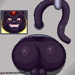 1:1 2boys anal anal_fingering animated anthro anus ass backsack balls big_ass big_ass_(male) big_butt black_balls black_body black_fur bubble_ass bubble_butt digital_media_(artwork) disembodied_hand duo felid fingering fur gay genitals gif hair jaguarfootprint kakula kemo_coliseum male male/male male_only mammal pantherine pixel_art red_hair round_ass round_butt short_playtime solo_focus spanking spread_butt spreading stretched_anus through_wall wince