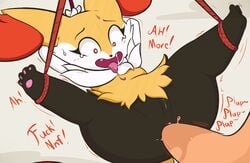 <3_eyes anal anal_sex anthro bondage bound braixen duo female female_penetrated genitals heart hi_res human human_on_anthro interspecies male male/female male_penetrating male_penetrating_female mammal mrdegradation nintendo penetration penile penile_penetration penis penis_in_ass pokémon_(species) pokemon pokemon_(species) rope rope_bondage solo_focus suspension video_games