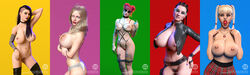 3d 3d_(artwork) alienbrain big_breasts big_nipples blonde_hair brown_hair curvy female_only piercing tattoo