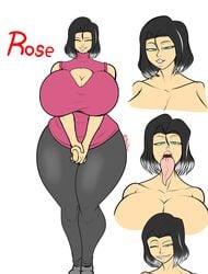 :3 big_ass big_breasts big_butt big_thighs boob_window female female_only huge_ass huge_breasts huge_butt huge_thighs mature_female milf mother richdraw rose_(richdraw) sharp_teeth tongue tongue_out