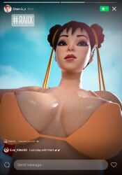 1girls 2024 3d 3d_(artwork) areolae athletic athletic_female big_breasts blender breasts brown_hair chun-li chun-li_(fortnite) cinema4d curvaceous curves curvy curvy_body curvy_female curvy_figure epic_games female female_focus female_only female_torso fortnite fortnite:_battle_royale horny horny_female looking_at_viewer medium_breasts nipples nude nude_female octanerender pose posing presenting presenting_breasts raix_xx solo solo_focus watermark