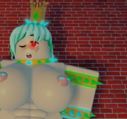 1girls 3d breasts crown female red_eye roblox robloxian source_request tagme tagme_(artist)