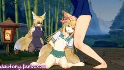 1girls 2girls 3d animal_ears animated arknights blonde_hair blood blue_hairband bouncing_breasts breasts censored corpse daotong death ear_penetration empty_eyes fox_ears fox_girl fox_tail gore green_eyes guro hairband hand_behind_back kneeling long_hair necrophilia nipples penis pixiv_username pussy sailor_collar sailor_uniform skirt_up skull_fucking snuff suzuran_(arknights) vulpisfoglia_(arknights) w_sitting