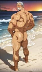 ai_generated bara baraberc beach beard blush blushing_male broad_shoulders bubble_ass bubble_butt completely_naked completely_naked_male completely_nude completely_nude_male daddy dat_ass dat_butt dilf facial_hair gay grandpa grey_hair gunhee_go hairy_ass looking_back male male_focus male_only mature_male muscular muscular_arms muscular_ass muscular_back muscular_male muscular_thighs naked naked_male nice_ass nude nude_male old_man older_male older_man plump_ass plump_butt provocative provoking seductive seductive_look seductive_pose seductive_smile showing_off showing_off_ass silver_fox smile smiling smiling_at_viewer solo_leveling solo_male standing tempting thick_ass thick_butt wet wet_body