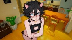 1boy 1femboy ai_generated blush cat_ears catboy femboy femboy_only girly girly_boy male male_only my_femboy_roommate nuteku robin_(my_femboy_roommate) trap voluptuous