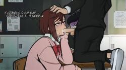 1boy 1girls ahe_gao ahegao_face ayase_momo big_breasts big_penis blowjob brown_hair classroom cum_in_mouth dandadan deep_blowjob deep_throat deepthroat fellatio female gyaru kogal oral oral_sex rape raped school school_uniform schoolgirl sucking sucking_penis takakura_ken_(okarun) ysae